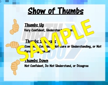 Preview of Show of Thumbs- Math 180 Classroom Routines