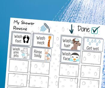 Preview of Shower Routine Chart Step By Step Checklist