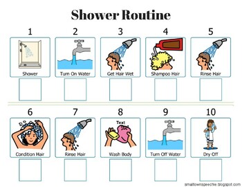 Communication PECS Children Teaching Girls Shower Routine Guide Autism 