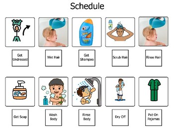 Shower Visual Schedule - Male by ABA ABC's | TPT