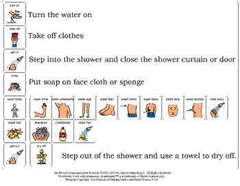 Preview of Showering Step-By-Step Visuals