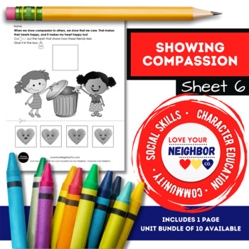 Preview of Showing Compassion - Sheet 6, Cut & Paste How the Kids' Hearts Feel