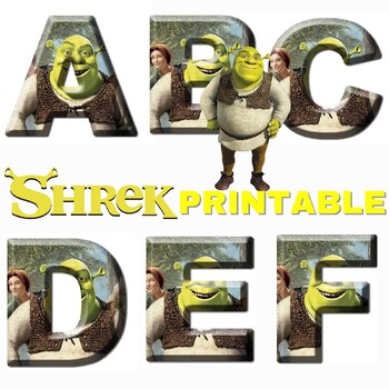 Shrek Printable Alphabet Letters A-Z by TETMANEST | TPT