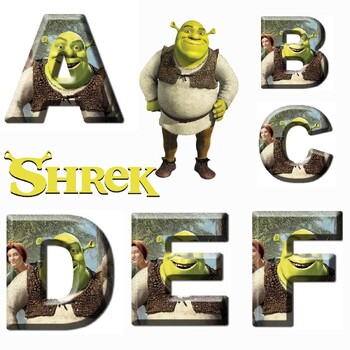 Shrek Printable Alphabet Letters A-z By Tetmanest 