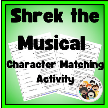 Preview of Shrek the Musical Characters Matching Puzzle