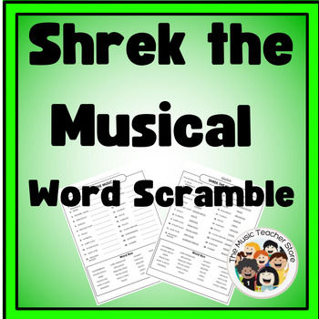 Preview of Music Puzzles: Shrek the Musical Word Scramble