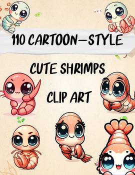 Preview of Shrimp Spectacular: Cartoon Shrimp Clip Art Collection