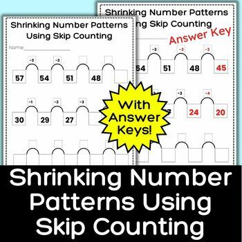 Preview of Shrinking Number Patterns With Skip Counting Using Subtraction | Grade 2 PDF