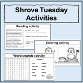 Shrove Tuesday Activity worksheet pack (reading comprehens