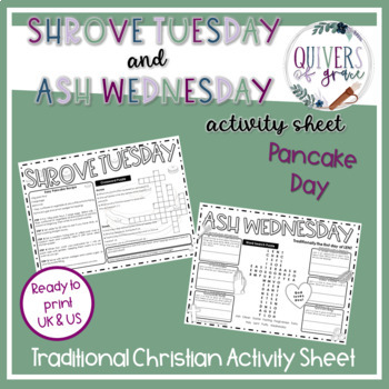 Preview of Shrove Tuesday | Ash Wednesday | Pancake Day - Activity Sheet
