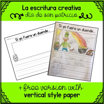 Preview of Si yo fuera un duende - Spanish Creative Writing for St. Patrick's Day