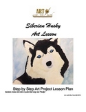 Step-by-Step Siberian Husky Dog Art Lesson- Iditarod for Kids!