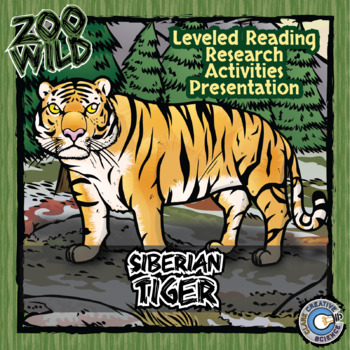 Preview of Siberian Tiger Activities - Leveled Reading, Printables, Slides & Digital INB