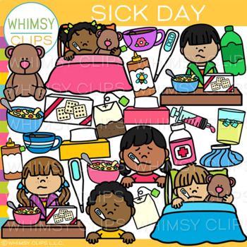 Preview of Sick Day Kids Clip Art
