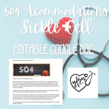 Preview of Sickle Cell 504 Accommodations 