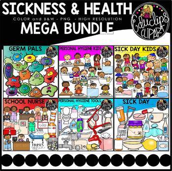 Preview of Sickness & Health Clip Art Mega Bundle {Educlips Clipart}