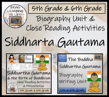 Preview of Siddhartha Gautama Close Reading & Biography Writing Bundle | 5th & 6th Grade