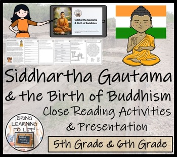 Preview of Siddhartha Gautama & the Birth of Buddhism Close Reading | 5th Grade & 6th Grade