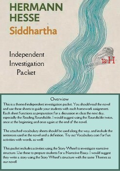 Preview of Siddhartha Hesse Independent Investigation Packet: 8 Weeks, Vocab List