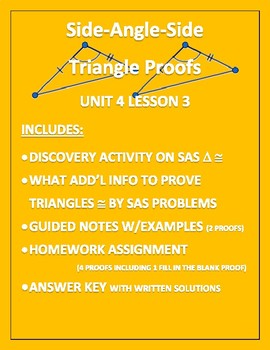Preview of Side Angle Side Triangle Proofs PDF