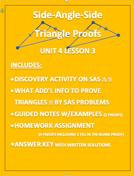 Preview of Side Angle Side Triangle Proofs WORD