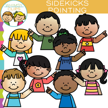 Preview of Sidekicks Pointing Clip Art