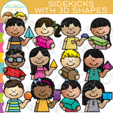 Sidekicks Math Kids with 3D Shapes Clip Art