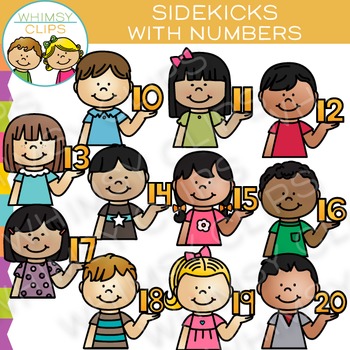 Sidekicks with Numbers Clip Art by Whimsy Clips | TpT