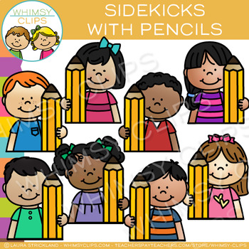 Preview of Sidekicks with Pencils Writing Clip Art