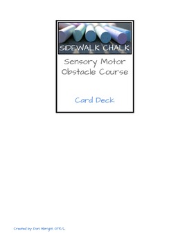 Preview of Sidewalk Chalk Sensory Motor Obstacle Course Printable 12-Card Deck