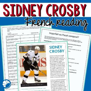 Preview of Sidney Crosby French reading imparfait and passé composé activity