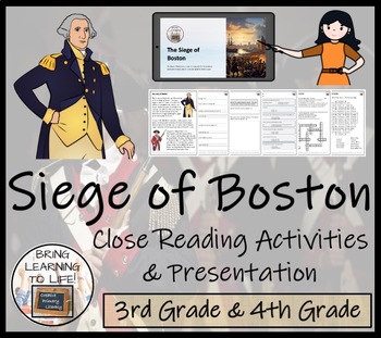 Preview of Siege of Boston Close Reading Comprehension Activity | 3rd Grade & 4th Grade