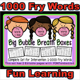 Sight/Fry Words 1-1000 Fluency Intervention Editable Breat