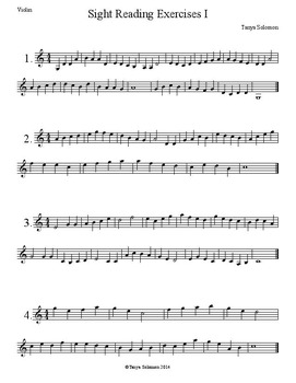sight reading exercises i for violin by two music teachers