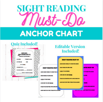 Preview of Sight Reading Must-Do Anchor Chart for Middle School Choir