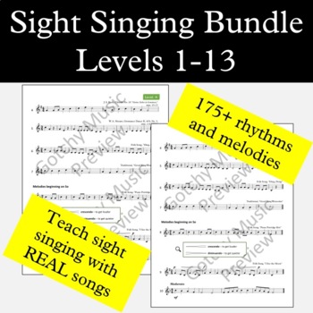 Preview of Sight Singing Curriculum Bundle Levels 1-13