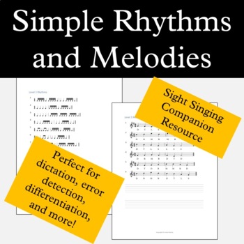 Preview of Sight Singing Levels 1-13 Curriculum Companion Resource: Easy Rhythms & Melodies