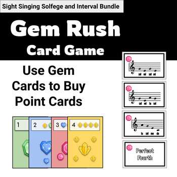 Preview of Sight Singing, Solfege, and Interval Bundle - Gem Rush Card Game - Music Centers
