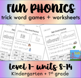 Sight/Trick Word Worksheets- FUN PHONICS Level 1, Units 8-