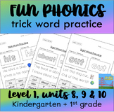 Sight/Trick Word Worksheets- FUN PHONICS Aligned Level 1, 