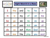 Sight Word 6 in a Row Game (Kindergarten, First Grade Sigh