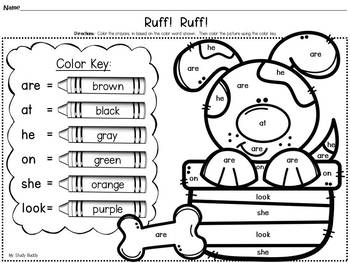Sight Word Activities: Word Search, Color by Sight Word and More