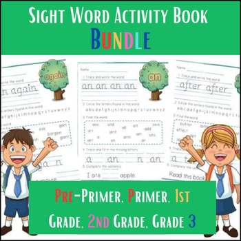 Preview of Sight Word Activity Book Bundle| Pre-Primer, Primer, 1st Grade, 2nd Grade, 3rd