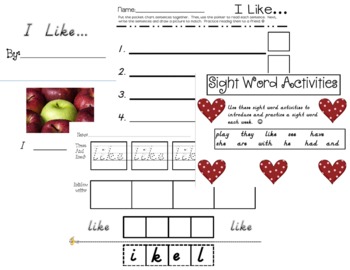 Sight Word Pockets Activity  Sight words, Word activities, Sight words  kindergarten