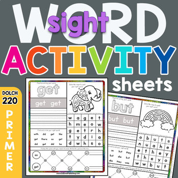 Sight Word Activity Pages & Worksheets by Kindergarten Mom | TPT