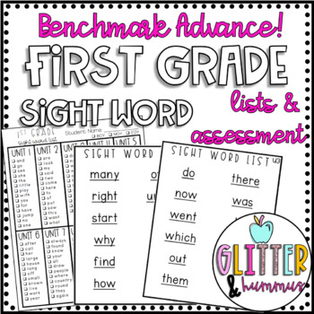 Preview of Benchmark Advance First Grade Sight Word LISTS & ASSESSMENT