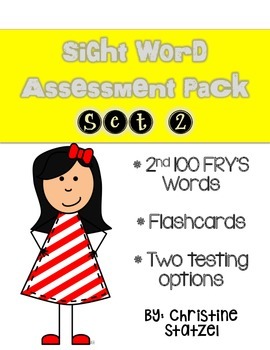 Preview of Sight Word Assessment Pack Set 2  (Fry's 2nd 100 Words)