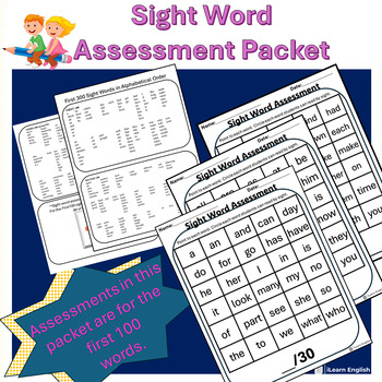 Preview of Sight Word Assessment Packet (All 300 Sight Words / Assessment on First 100)