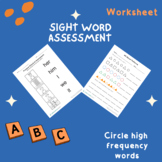 Sight Word Assessment  worksheets
