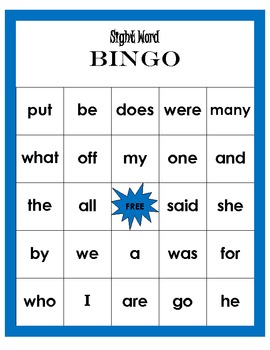 Sight Word BINGO - 4 color coded card set by Montessori Mac | TPT